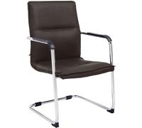CLP Sedia da Ufficio Seattle I Comoda Sedia Visitatore con Rivestimento in Ecopelle I Design Moderno, con Protezione per Il Pavimento, Colore:Marrone