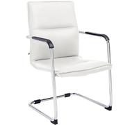 CLP Sedia Da Ufficio Seattle I Comoda Sedia Visitatore Con Rivestimento In Ecopelle I Design Moderno, Con Protezione Per Il Pavimento, Colore:bianco