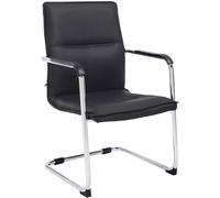 CLP Sedia Da Ufficio Seattle I Comoda Sedia Visitatore Con Rivestimento In Ecopelle I Design Moderno, Con Protezione Per Il Pavimento, Colore:nero