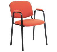 Sedia Visitatore Ken Pro Imbottita In Stoffa I Sedia Conferenza Portata Max 120 KGI Sedia Riunioni In Metallo I Sedia Attesa Con Schienale, Colore:rosso