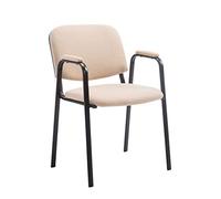 Sedia Visitatore Ken Pro Imbottita In Stoffa I Sedia Conferenza Portata Max 120 KGI Sedia Riunioni In Metallo I Sedia Attesa Con Schienale, Colore:crema