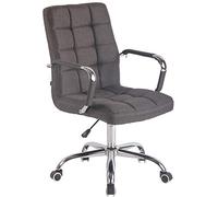 CLP Sedia Design Ufficio Deli in Stoffa I Poltrona Scrivania Imbottita I Sedia Studio Girevole E Regolabile Alt 45-55CM, Colore:Grigio Scuro