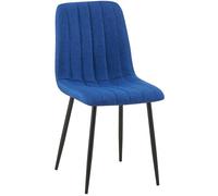 CLP Sedia Dijon In Velluto O Tessuto I Fodera Imbottita E Decorata Con Cuciture Ornamentali I Design Elegante E Moderno, Colore:blu, Materiale:Stoffa