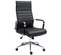 CLP Sedia ergonomica da ufficio Kolumbus in vera pelle, sedia da scrivania regolabile in altezza, con rotelle, portata fino a 150 kg, Colore:nero