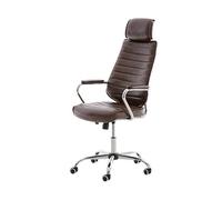 CLP Sedia ergonomica da Ufficio Rako, Regolabile in Altezza, Girevole, in Pelle Sintetica, Schienale con poggiatesta, braccioli Imbottiti, Colore:Bordeaux