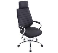 CLP Sedia Ergonomica da Ufficio Rako, Regolabile in Altezza, Girevole, Rivestimento in Stoffa, Schienale con Poggiatesta, Braccioli Imbottiti, Colore:nero