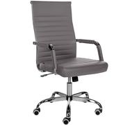CLP Sedia Ergonomica Per Ufficio Amadora I Sedia Regolabile In Altezza E Girevole A 360 Gradi I Rivestimento In Similpelle O Tessuto Colore:grigio;Materiale:Ecopelle
