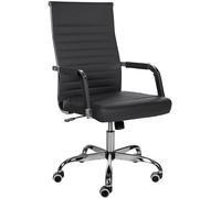 CLP Sedia Ergonomica Per Ufficio Amadora I Sedia Regolabile In Altezza E Girevole A 360 Gradi I Rivestimento In Similpelle O Tessuto Colore:nero;Materiale:Ecopelle