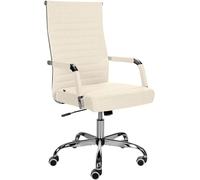 CLP Sedia Ergonomica Per Ufficio Amadora I Sedia Regolabile In Altezza E Girevole A 360 Gradi I Rivestimento In Similpelle O Tessuto, Colore:crema, Materiale:Stoffa