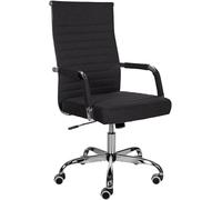 CLP Sedia Ergonomica per Ufficio Amadora I Sedia Regolabile in Altezza E Girevole A 360 Gradi I Rivestimento in Similpelle O Tessuto, Colore:Nero, Materiale:Stoffa