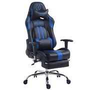 Sedia Gaming Limit XL | Sedia Racing Similpelle I Portata Max 150Kg, Colore:Nero/Blu, Poggiapiedi:con poggiapiedi