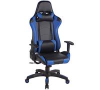 CLP Sedia Gaming Miracle V2 in Similpelle i Sedia Racing 2 Cuscini I Poltrona Girevole E Regolabile Max Carico 150KG, Colore:Nero/Blu