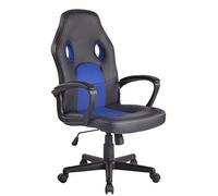 CLP - Sedia Gaming Ufficio Elbing in Similpelle I Poltrona Racing Scrivania con Braccioli E Rotelle I Poltrona Direzionale Ergonomica Nero / Blu - SPEDIZIONE GRATUITA