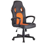 CLP - Sedia Gaming Ufficio Elbing in Similpelle I Poltrona Racing Scrivania con Braccioli E Rotelle I Poltrona Direzionale Ergonomica Nero / Arancione - SPEDIZIONE GRATUITA