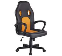 CLP Sedia Gaming Ufficio Elbing in Similpelle I Poltrona Racing Scrivania con Braccioli E Rotelle I Poltrona Ergonomica, Colore:Nero/Giallo