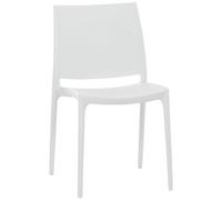 CLP Sedia Giardino Maya Impilabile In Polipropilene I Sedia Bistrot Bar Idrorepellente Resistente Ai Raggi UV I Sedia Outdoor Plast, Colore:bianco