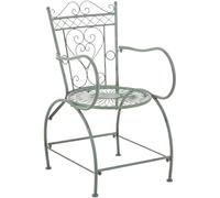 CLP Sedia Giardino Sheela In Metallo, Sedia In Ferro Con Braccioli e Schienale Stile Antico, Colore:antico-verde