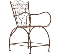 CLP Sedia Giardino Sheela in Metallo I Sedia in Ferro con Braccioli E Schienale Stile Antico I Sedia Deco Esterno Alt. 44 CM, Colore:Antico Marrone