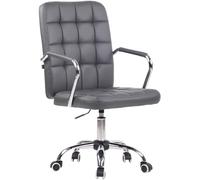 CLP Sedia Girevole Scrivania Terni Con Braccioli In Stoffa O Similpelle I Poltroncina Studio Con Ruote, Colore:grigio, Materiale:Ecopelle