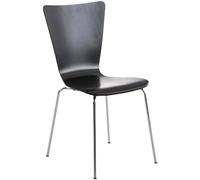CLP Sedia impilabile Aaron I Sedia da conferenza dalla forma ergonomica con seduta in legno I Sedia visitatore salvaspazio, Colore:nero