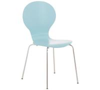 CLP - Sedia Impilabile Diego in Legno I Sedia Attesa in Metallo I Sedia Ergonomica Conferenza I Sedia Design Classico Riunioni O Sale Blu Chiaro