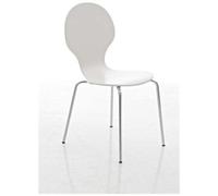 CLP Sedia Impilabile Diego I Comoda Sedia da Pranzo I Struttura in Metallo, Seduta in Legno I Design Ergonomico Salvaspazio, Colore:Bianco