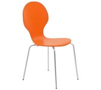 CLP Sedia Impilabile Diego I Comoda Sedia da Pranzo I Struttura in Metallo, Seduta in Legno I Design Ergonomico Salvaspazio, Colore:Arancione