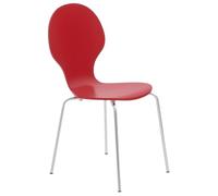 CLP Sedia Impilabile Diego I Comoda Sedia Da Pranzo I Struttura In Metallo, Seduta In Legno I Design Ergonomico Salvaspazio, Colore:rosso