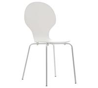 CLP Sedia Impilabile Diego I Comoda Sedia da Pranzo I Struttura in Metallo, Seduta in Legno I Design Ergonomico Salvaspazio, Colore:Bianco