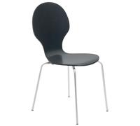 CLP sedia impilabile Diego, resistente e facile da pulire, con seduta in legno di forma ergonomica moderno Black