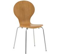 CLP sedia impilabile Diego, resistente e facile da pulire, con seduta in legno di forma ergonomica moderno Oak