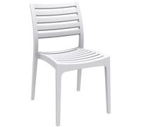 CLP Sedia Impilabile Giardino Ares I Sedia Outdoor in Polipropilene Idrorepellente Contro Raggi UV I Sedia Cucina, Colore:Bianco