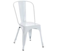 CLP - Sedia Impilabile in Metallo Benedikt - Sedia Bar o Cucina Stile Industria - Sedia Pranzo Design Scandinavo Laccata con Alto Schienale I Altezza