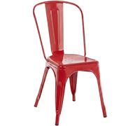 CLP Trading GmbH Sedia impilabile Benedikt in metallo – facile da pulire, portata 200 kg – Rosso