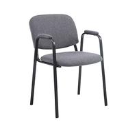 Sedia Visitatore Ken Pro Imbottita In Stoffa I Sedia Conferenza Portata Max 120 KGI Sedia Riunioni In Metallo I Sedia Attesa Con Schienale, Colore:grigio