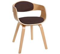 CLP, sedia Kingston, design cantilever, rivestimento in tessuto, in legno, poltrone fabric: brown / frame: natural-coloured