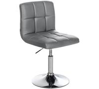 CLP Sedia Lounge Design Palma V2 In Similpelle Trapunta I Sedia Sgabello Girevole E Imbottita, Colore:grigio