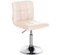 CLP Sedia Lounge Design Palma V2 In Similpelle Trapunta I Sedia Sgabello Girevole E Imbottita, Colore:crema