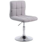CLP - Sedia Lounge di Design Palma V2 - Sedia Sgabello Girevole E Imbottita in Tessuto Trapunto - Sgabello Regolabile E Telaio in Metallo Cromato Grig