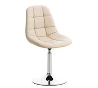 CLP Sedia Lounge Emil In Similpelle I Sedia Sala Da Pranzo Imbottita Base In Metallo Cromato I Sedia Sgabello Moderna Girevole, Colore:crema