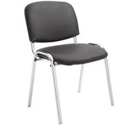 CLP Sedia Ospite Ken C Imbottita I Sedia Attesa In Similpelle E Metallo Cromato I Sedia Impilabile Carico Max 120 KG, Colore:marrone