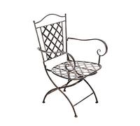 CLP Sedia Outdoor in Ferro Adara I Sedia Esterno con Braccioli I Sedia Stile Rustico Nostalgico per Balcone, Colore:Bronzo