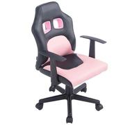 CLP Sedia per Bambini Fun con braccioli I Sedia Cameretta Ragazzi Imbottita in Similpelle 40-50 CM, Colore:Nero/Rosa