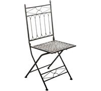 CLP Sedia pieghevole Asina, sedia da giardino salvaspazio per esterni, stile Liberty romantico con decorazioni, facile da riporre Colore:bronzo