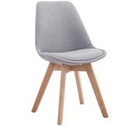 CLP Sedia Pranzo Borneo In Tessuto I Sedia Pranzo Design Nordico Imbottita, Colore:grigio, Colore del telaio:natura