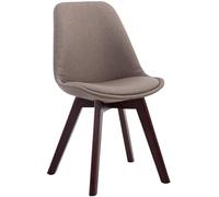 CLP Sedia Pranzo Borneo In Tessuto I Sedia Pranzo Design Nordico Imbottita, Colore:tortora, Colore del telaio:noce