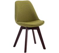 CLP Sedia Pranzo Borneo In Tessuto I Sedia Pranzo Design Nordico Imbottita, Colore:verde, Colore del telaio:noce