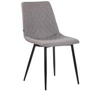 CLP Sedia Pranzo Moderna Imbottita Telde In Tessuto I Sedia Da Pranzo Trapunta Con Telaio In Metallo I Sedia Tavolo Design, Colore:grigio