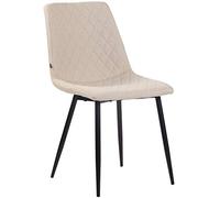 CLP Sedia Pranzo Moderna Imbottita Telde In Tessuto I Sedia Da Pranzo Trapunta Con Telaio In Metallo I Sedia Tavolo Design, Colore:crema