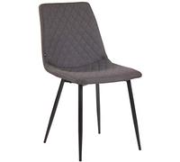 CLP Sedia Pranzo Moderna Imbottita Telde In Tessuto I Sedia Da Pranzo Trapunta Con Telaio In Metallo I Sedia Tavolo Design, Colore:grigio scuro